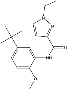 N-(5-tert-butyl-2-methoxyphenyl)-1-ethylpyrazole-3-carboxamide Structure