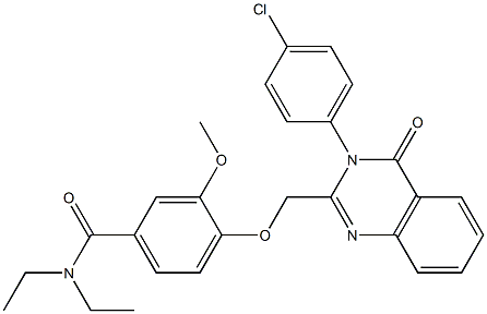 4-[[3-(4-chlorophenyl)-4-oxoquinazolin-2-yl]methoxy]-N,N-diethyl-3-methoxybenzamide Structure