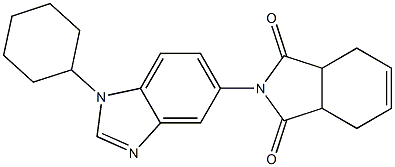 2-(1-cyclohexylbenzimidazol-5-yl)-3a,4,7,7a-tetrahydroisoindole-1,3-dione 化学構造式