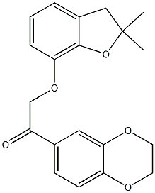 1-(2,3-dihydro-1,4-benzodioxin-6-yl)-2-[(2,2-dimethyl-3H-1-benzofuran-7-yl)oxy]ethanone 结构式