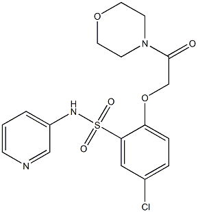 5-chloro-2-(2-morpholin-4-yl-2-oxoethoxy)-N-pyridin-3-ylbenzenesulfonamide Structure
