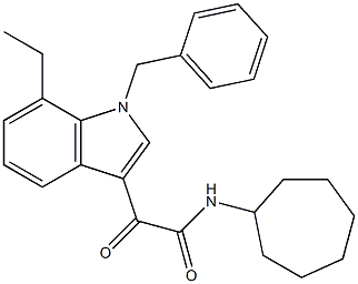 2-(1-benzyl-7-ethylindol-3-yl)-N-cycloheptyl-2-oxoacetamide Structure