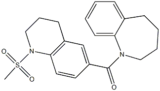 (1-methylsulfonyl-3,4-dihydro-2H-quinolin-6-yl)-(2,3,4,5-tetrahydro-1-benzazepin-1-yl)methanone Struktur