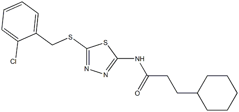  N-[5-[(2-chlorophenyl)methylsulfanyl]-1,3,4-thiadiazol-2-yl]-3-cyclohexylpropanamide