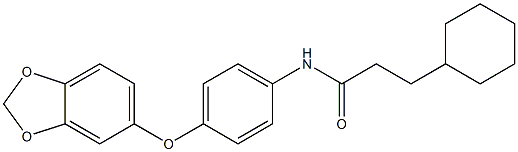 N-[4-(1,3-benzodioxol-5-yloxy)phenyl]-3-cyclohexylpropanamide Struktur