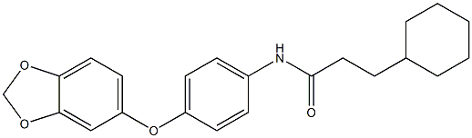 N-[4-(1,3-benzodioxol-5-yloxy)phenyl]-3-cyclohexylpropanamide