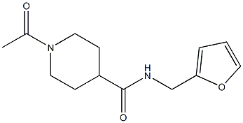 1-acetyl-N-(furan-2-ylmethyl)piperidine-4-carboxamide 化学構造式