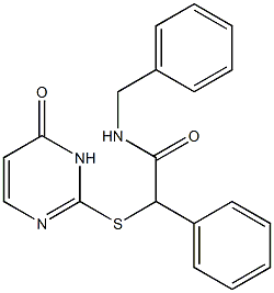 N-benzyl-2-[(6-oxo-1H-pyrimidin-2-yl)sulfanyl]-2-phenylacetamide Structure