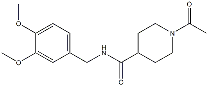 1-acetyl-N-[(3,4-dimethoxyphenyl)methyl]piperidine-4-carboxamide Structure