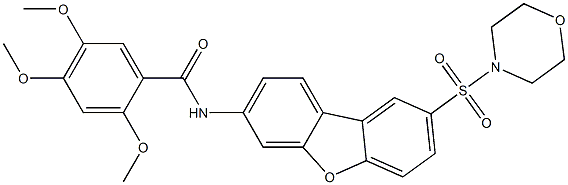 2,4,5-trimethoxy-N-(8-morpholin-4-ylsulfonyldibenzofuran-3-yl)benzamide Structure