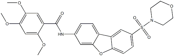 2,4,5-trimethoxy-N-(8-morpholin-4-ylsulfonyldibenzofuran-3-yl)benzamide Struktur