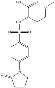 4-methylsulfanyl-2-[[4-(2-oxopyrrolidin-1-yl)phenyl]sulfonylamino]butanoic acid Struktur