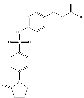 3-[4-[[4-(2-oxopyrrolidin-1-yl)phenyl]sulfonylamino]phenyl]propanoic acid Struktur
