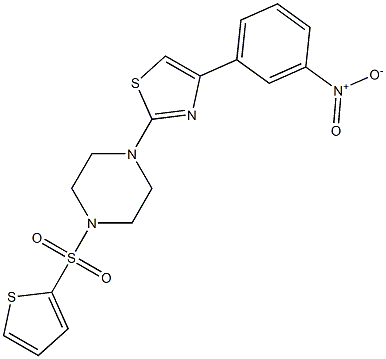 4-(3-nitrophenyl)-2-(4-thiophen-2-ylsulfonylpiperazin-1-yl)-1,3-thiazole Struktur