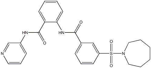 2-[[3-(azepan-1-ylsulfonyl)benzoyl]amino]-N-pyridin-3-ylbenzamide 结构式