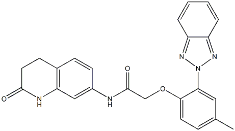 2-[2-(benzotriazol-2-yl)-4-methylphenoxy]-N-(2-oxo-3,4-dihydro-1H-quinolin-7-yl)acetamide 结构式