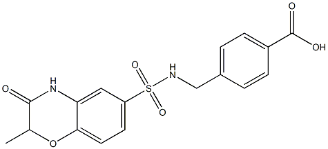4-[[(2-methyl-3-oxo-4H-1,4-benzoxazin-6-yl)sulfonylamino]methyl]benzoic acid 结构式