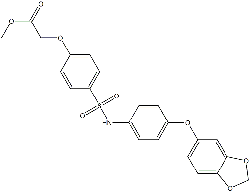 methyl 2-[4-[[4-(1,3-benzodioxol-5-yloxy)phenyl]sulfamoyl]phenoxy]acetate Structure