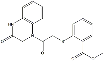 methyl 2-[2-oxo-2-(3-oxo-2,4-dihydroquinoxalin-1-yl)ethyl]sulfanylbenzoate 结构式