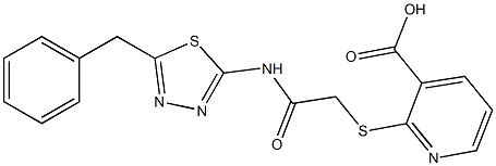 2-[2-[(5-benzyl-1,3,4-thiadiazol-2-yl)amino]-2-oxoethyl]sulfanylpyridine-3-carboxylic acid Structure