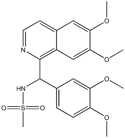 N-[(6,7-dimethoxyisoquinolin-1-yl)-(3,4-dimethoxyphenyl)methyl]methanesulfonamide 化学構造式