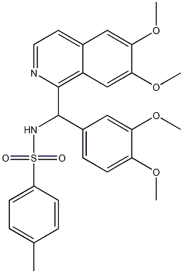 N-[(6,7-dimethoxyisoquinolin-1-yl)-(3,4-dimethoxyphenyl)methyl]-4-methylbenzenesulfonamide 结构式