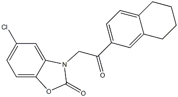 5-chloro-3-[2-oxo-2-(5,6,7,8-tetrahydronaphthalen-2-yl)ethyl]-1,3-benzoxazol-2-one Struktur