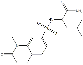 4-methyl-2-[(4-methyl-3-oxo-1,4-benzoxazin-6-yl)sulfonylamino]pentanamide Structure
