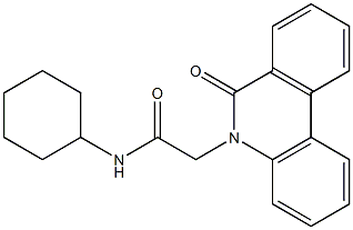 N-cyclohexyl-2-(6-oxophenanthridin-5-yl)acetamide 结构式