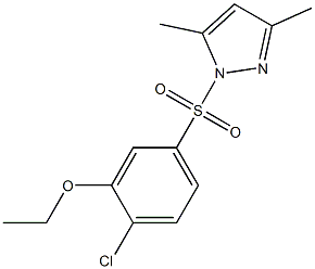 1-(4-chloro-3-ethoxyphenyl)sulfonyl-3,5-dimethylpyrazole,,结构式