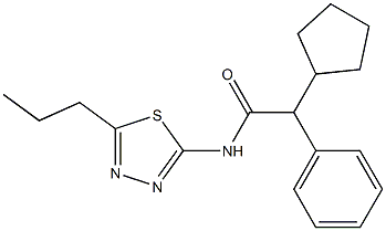 2-cyclopentyl-2-phenyl-N-(5-propyl-1,3,4-thiadiazol-2-yl)acetamide Struktur