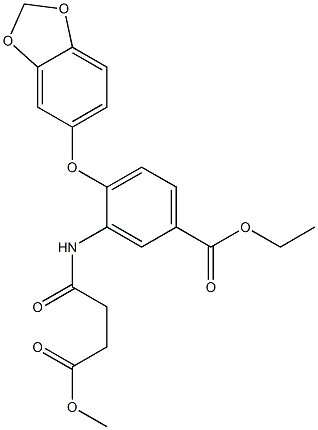 ethyl 4-(1,3-benzodioxol-5-yloxy)-3-[(4-methoxy-4-oxobutanoyl)amino]benzoate 结构式