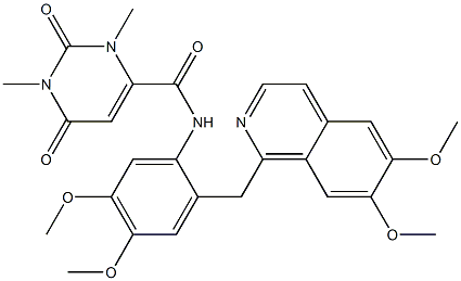 N-[2-[(6,7-dimethoxyisoquinolin-1-yl)methyl]-4,5-dimethoxyphenyl]-1,3-dimethyl-2,6-dioxopyrimidine-4-carboxamide