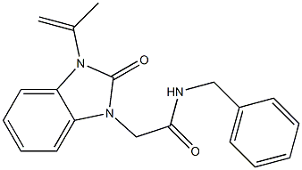 N-benzyl-2-(2-oxo-3-prop-1-en-2-ylbenzimidazol-1-yl)acetamide Structure
