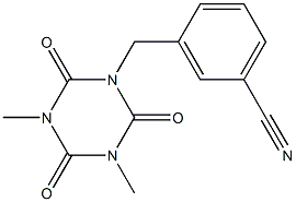 3-[(3,5-dimethyl-2,4,6-trioxo-1,3,5-triazinan-1-yl)methyl]benzonitrile Struktur