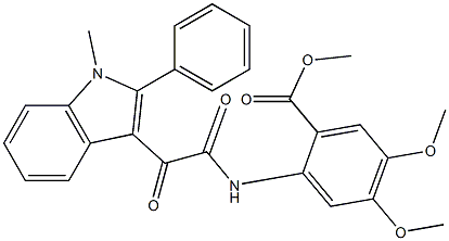 methyl 4,5-dimethoxy-2-[[2-(1-methyl-2-phenylindol-3-yl)-2-oxoacetyl]amino]benzoate Structure