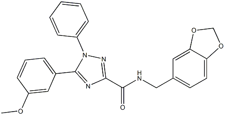 N-(1,3-benzodioxol-5-ylmethyl)-5-(3-methoxyphenyl)-1-phenyl-1,2,4-triazole-3-carboxamide Structure