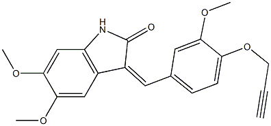  (3Z)-5,6-dimethoxy-3-[(3-methoxy-4-prop-2-ynoxyphenyl)methylidene]-1H-indol-2-one