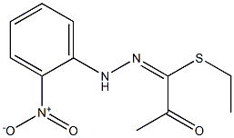 ethyl (1E)-N-(2-nitroanilino)-2-oxopropanimidothioate Struktur