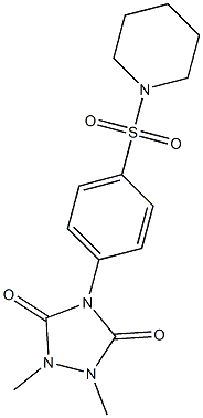 1,2-dimethyl-4-(4-piperidin-1-ylsulfonylphenyl)-1,2,4-triazolidine-3,5-dione 结构式