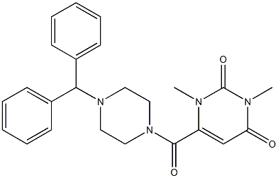 6-(4-benzhydrylpiperazine-1-carbonyl)-1,3-dimethylpyrimidine-2,4-dione Structure