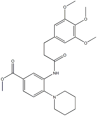 methyl 4-piperidin-1-yl-3-[3-(3,4,5-trimethoxyphenyl)propanoylamino]benzoate Structure