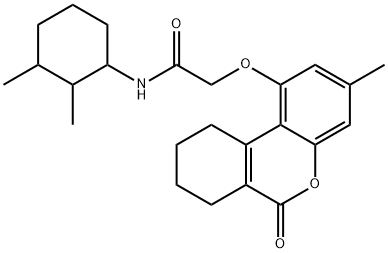 N-(2,3-dimethylcyclohexyl)-2-[(3-methyl-6-oxo-7,8,9,10-tetrahydrobenzo[c]chromen-1-yl)oxy]acetamide Structure