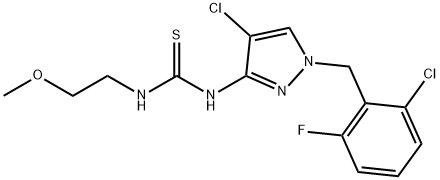 1-[4-chloro-1-[(2-chloro-6-fluorophenyl)methyl]pyrazol-3-yl]-3-(2-methoxyethyl)thiourea Structure