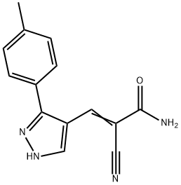 (E)-2-cyano-3-[5-(4-methylphenyl)-1H-pyrazol-4-yl]prop-2-enamide Structure