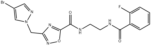 3-[(4-bromopyrazol-1-yl)methyl]-N-[2-[(2-fluorobenzoyl)amino]ethyl]-1,2,4-oxadiazole-5-carboxamide Structure