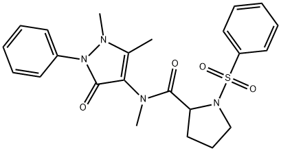 1-(benzenesulfonyl)-N-(1,5-dimethyl-3-oxo-2-phenylpyrazol-4-yl)-N-methylpyrrolidine-2-carboxamide Structure