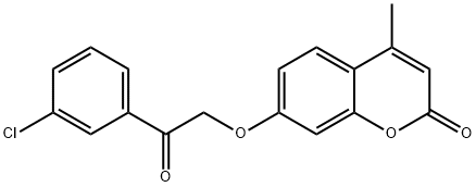7-[2-(3-chlorophenyl)-2-oxoethoxy]-4-methylchromen-2-one Struktur