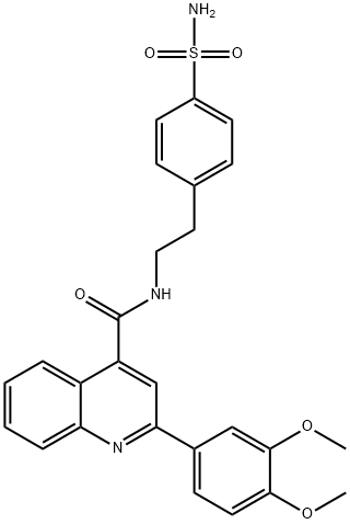 2-(3,4-dimethoxyphenyl)-N-[2-(4-sulfamoylphenyl)ethyl]quinoline-4-carboxamide Struktur