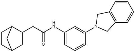 2-(3-bicyclo[2.2.1]heptanyl)-N-[3-(1,3-dihydroisoindol-2-yl)phenyl]acetamide,1013760-71-8,结构式